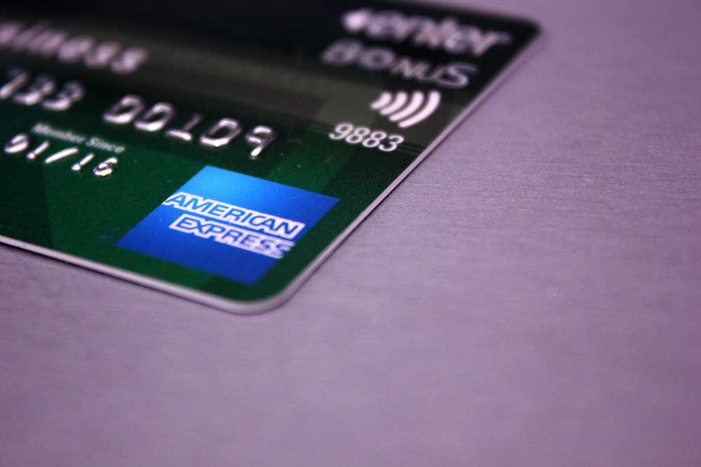 Close-up shot of a credit card